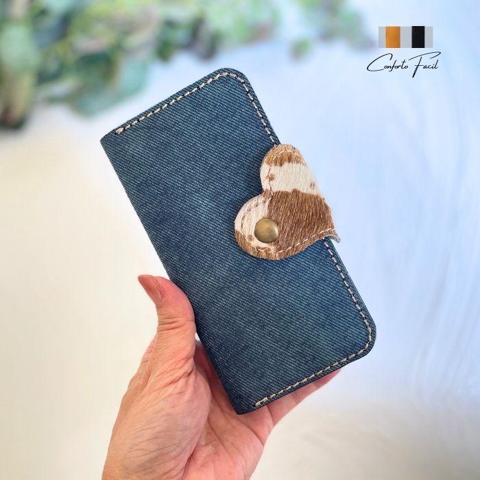 ◆一番人気◆2色◆瀬戸内レザーハラコハート本革手帳型スマホケース・[多機種対応]iPhone17シリーズ